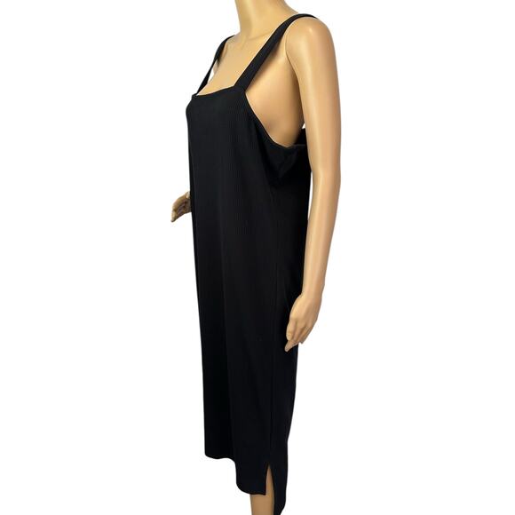 2/$15 The Drop Amelia Ribbed Knit Midi Dress Black Sleeveless Size 2XL - Picture 5 of 12